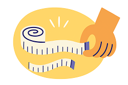 Main tenant un ruban à mesurer déroulé pour illustrer la prise de mesures précises