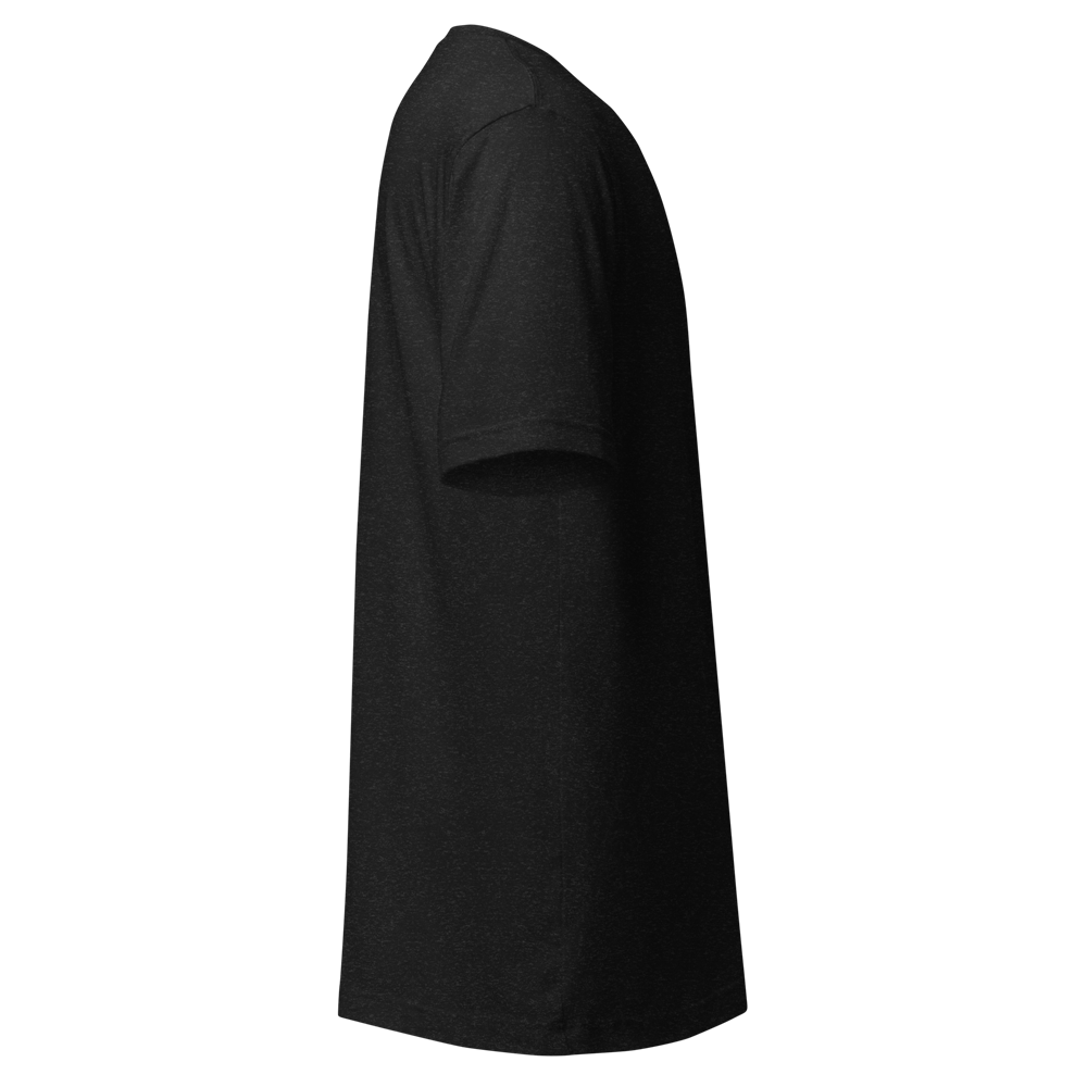 T‑shirt noir uni – vue latérale droite T‑shirt noir vu de côté droit sans motif.